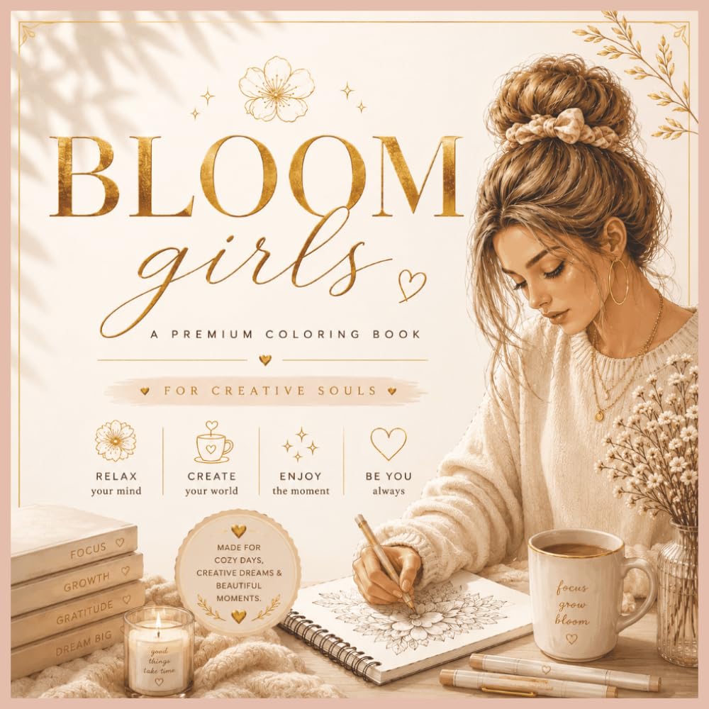 Bloom Girls Coloring Book: A Premium Cozy Coloring Book for Creative Souls