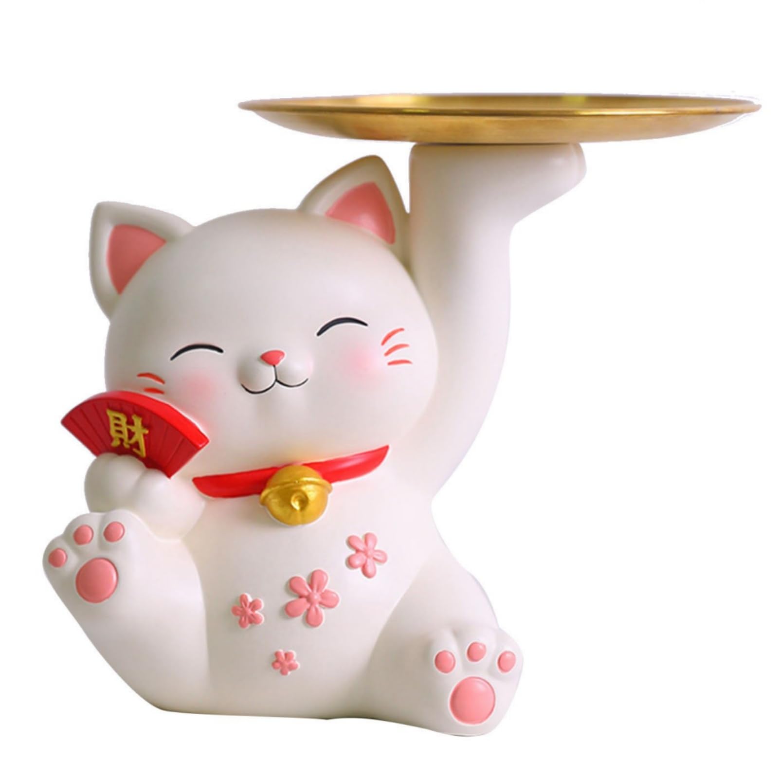 Arbre à clés et porte-bijoux en bois avec présentoir chat de fortune