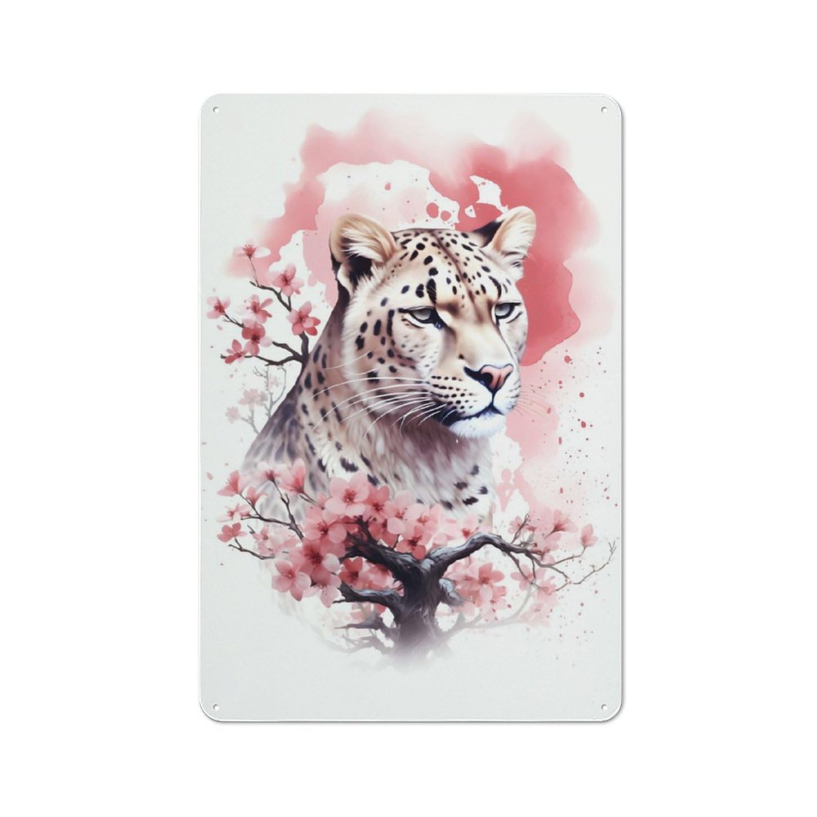 Junmoney Leopard 30X20cm Retro Metal Plaque With For Garage Or Workshop, Housewarming Present For People Styling Garage And Workshop