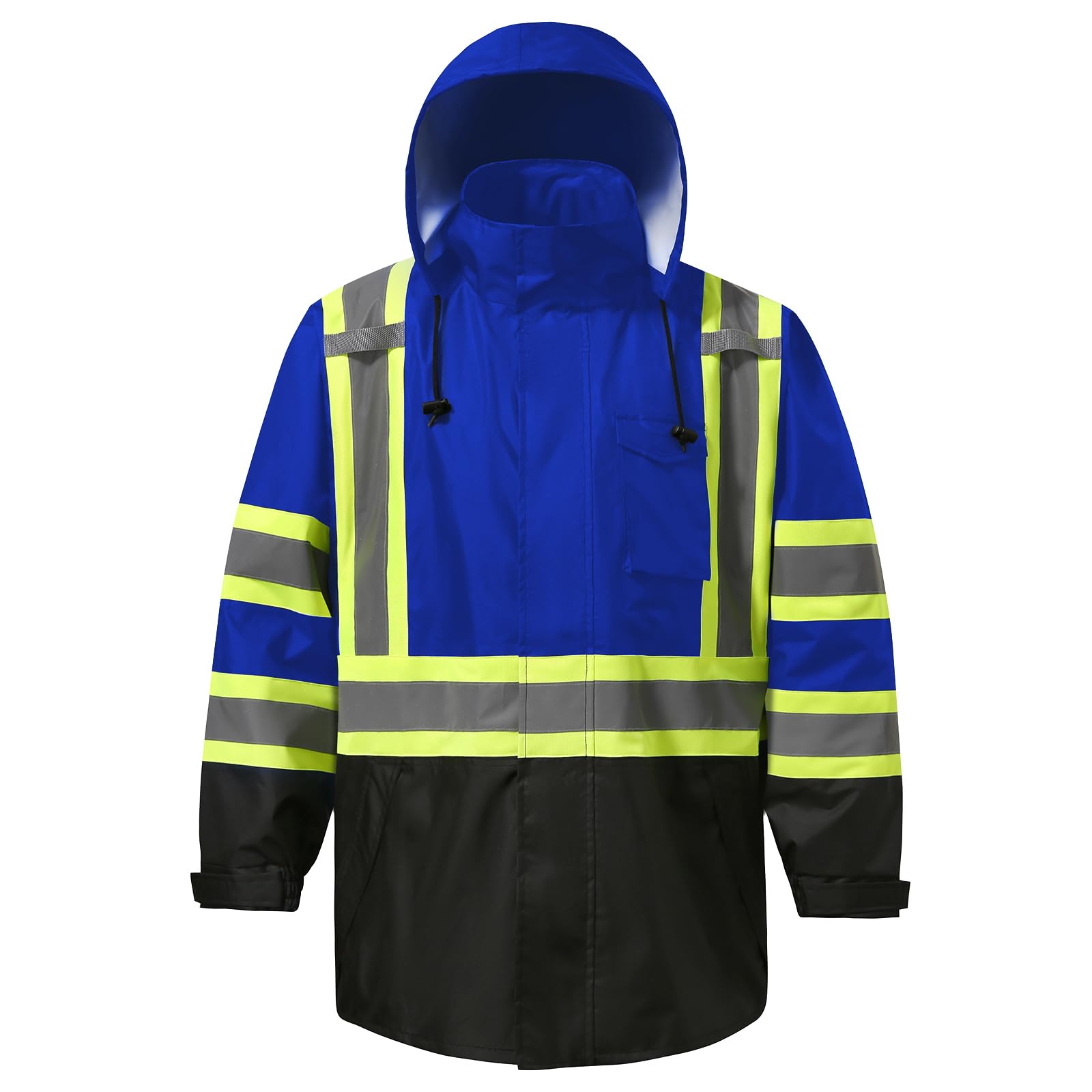 Hi Vis Rain Gear DPSAFETY Hi Vis Rain Jacket With 3M Reflective