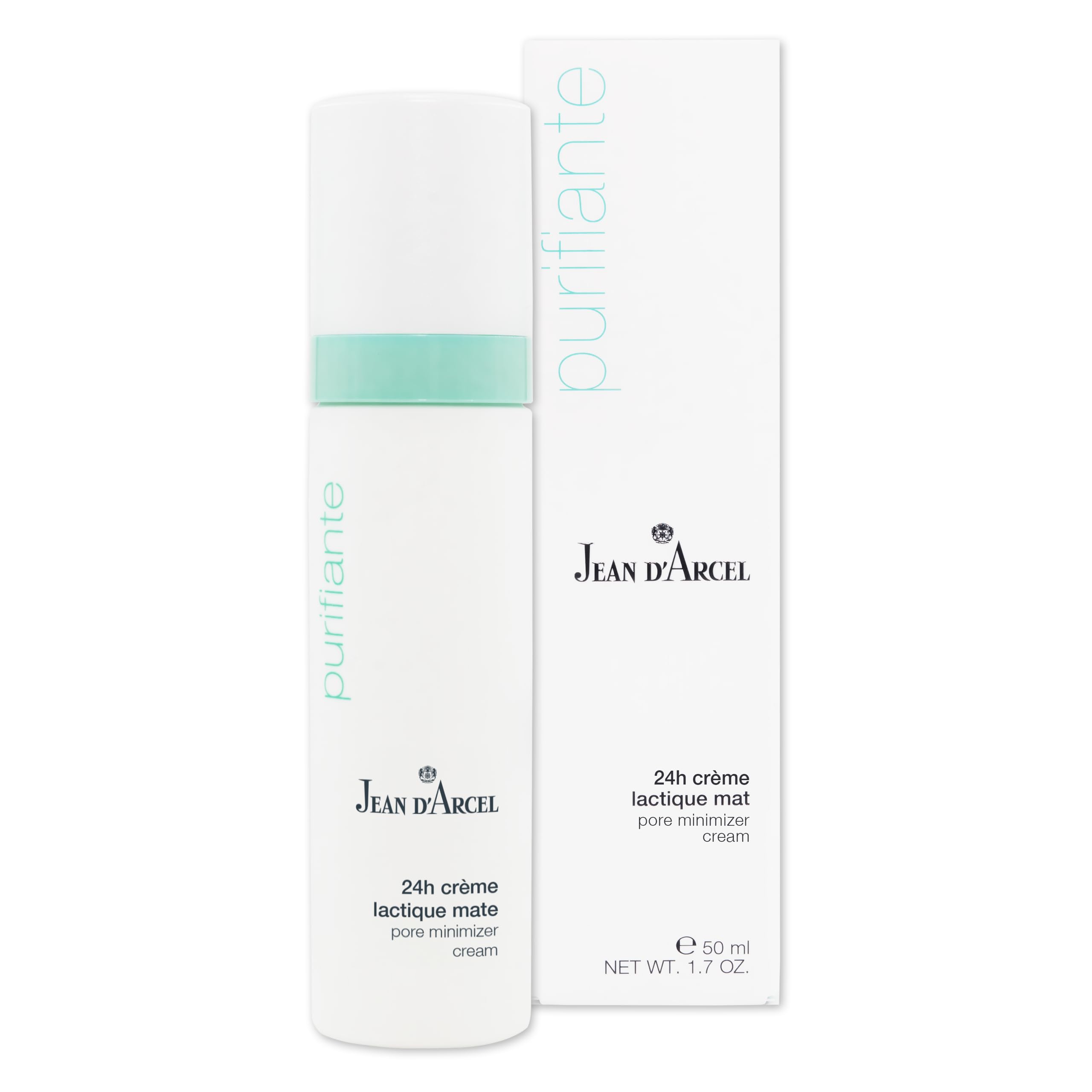 JEAN D'ARCEL PURIFIANTE 24h crème lactique mate – 24h krem przeciwko dużym porom – z ekstraktem z pestek dyni i czerwonej koniczyny – krem minimalizujący pory – 50 ml