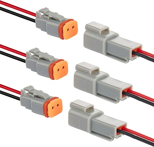 HYAT Conector DT de 2 pines 16 AWG, impermeable, conector eléctrico automotriz, macho y hembra, arnés de conectores de cable eléctrico para