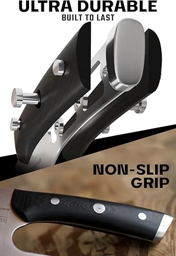 Miniatura 3 de Dalstrong Menkiri - Cuchillo de fideos  9.5 pulgadas  Gladiator Series Elite  Cuchillo de cocina alemán de acero HC  Cuchillo asiático japonés