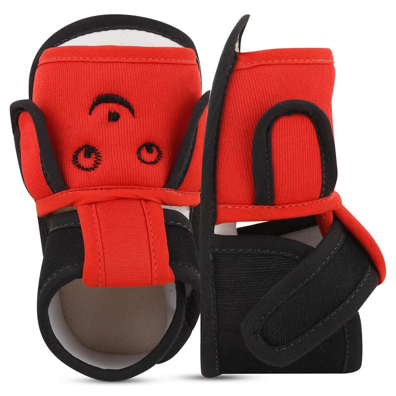 SMARTOTS Pack of 1 New Born Baby Shoes Sandal for 0-9 Months Baby Boy & Girls (Black.Red) 3