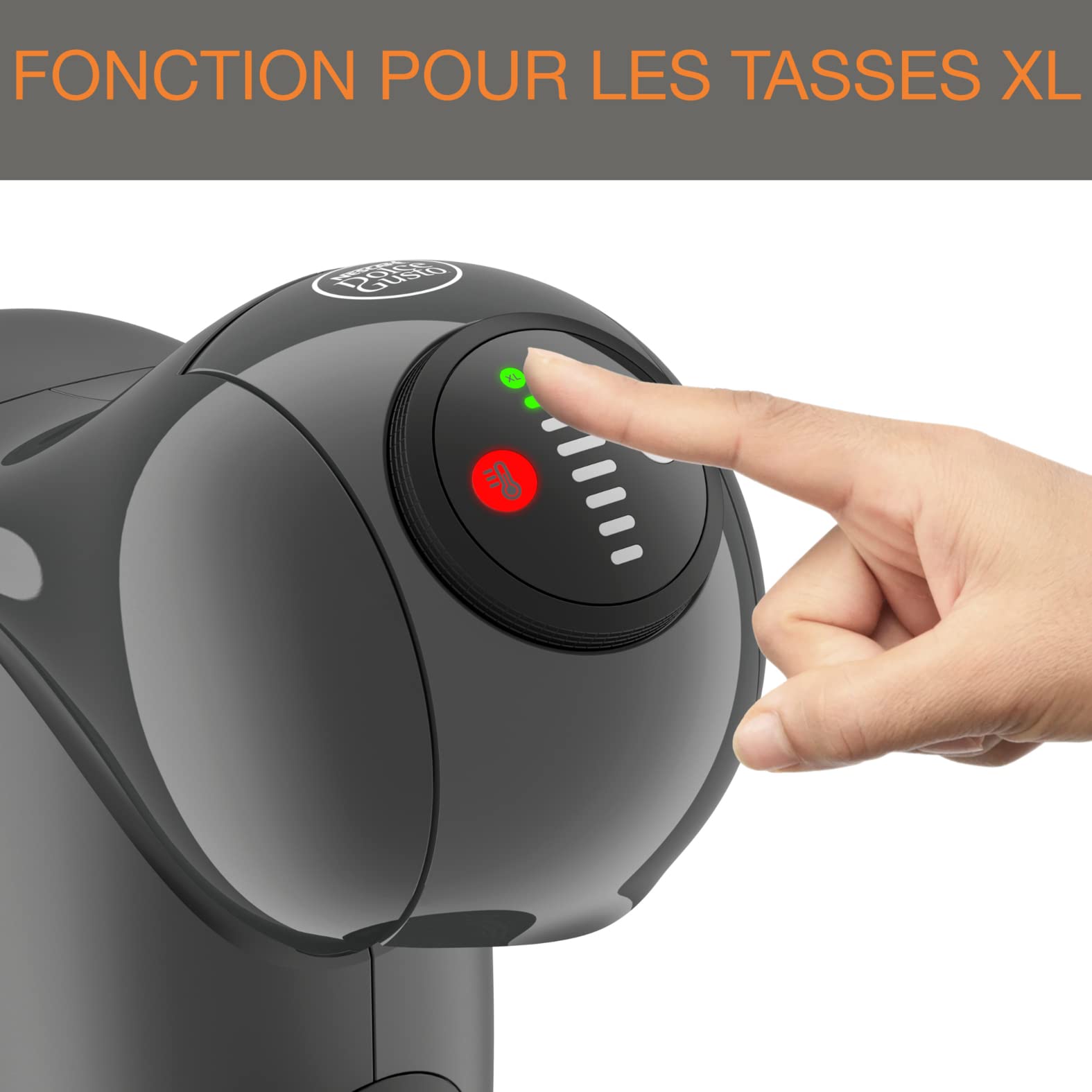 Krups Nescafé Dolce Gusto Machine à café capsule, Pression 15 bars, Tailles des boissons ajustables, Expresso parfait, Arrêt automatique, Compact, Genio S, Anthracite KP240B10