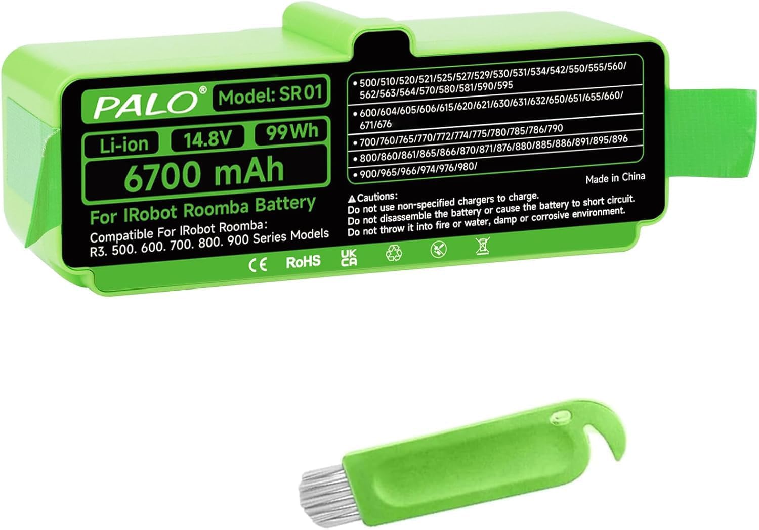 for iRobot Roomba Battery Replacement 985 981 960 675 671 655 630 640 650 665 880 891 895 Compatible with Roomba 500 600 700 800 Series 1800Li 4376392 14.8V 6700mAh/99Wh