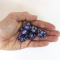 Vista 2 de Blue Pearl RPG Dice - Juego completo poliédrico - 'Nightfall