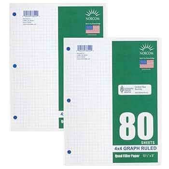 RHINO A4 Loose Leaf Paper, 5mm Squared, 500 Sheets / 1000 Pages, Hole