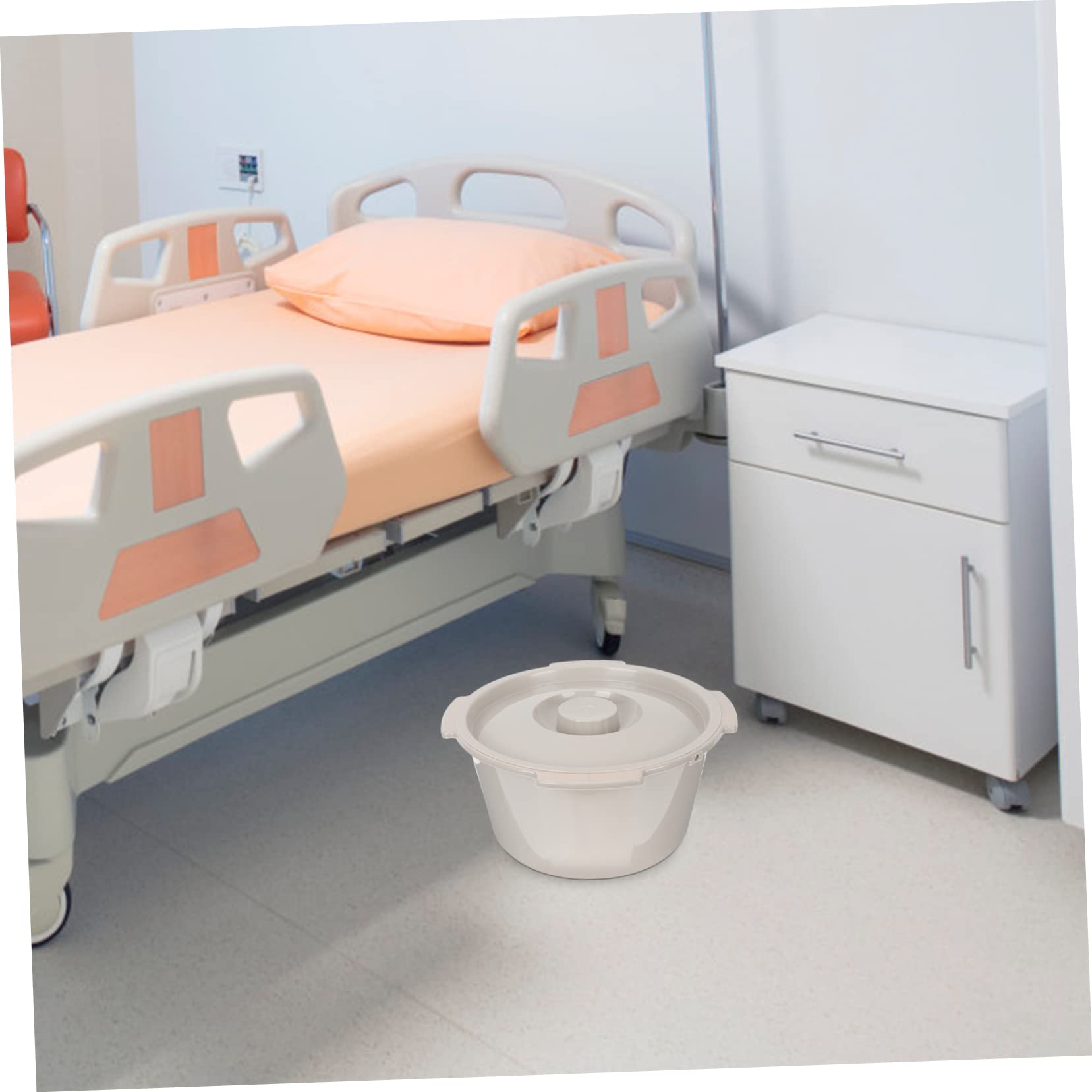 HAPINARY Portable Commode Chair for Seniors Urinal Bucket Lid Comfort Sturdy Pp Material Easy to Carry