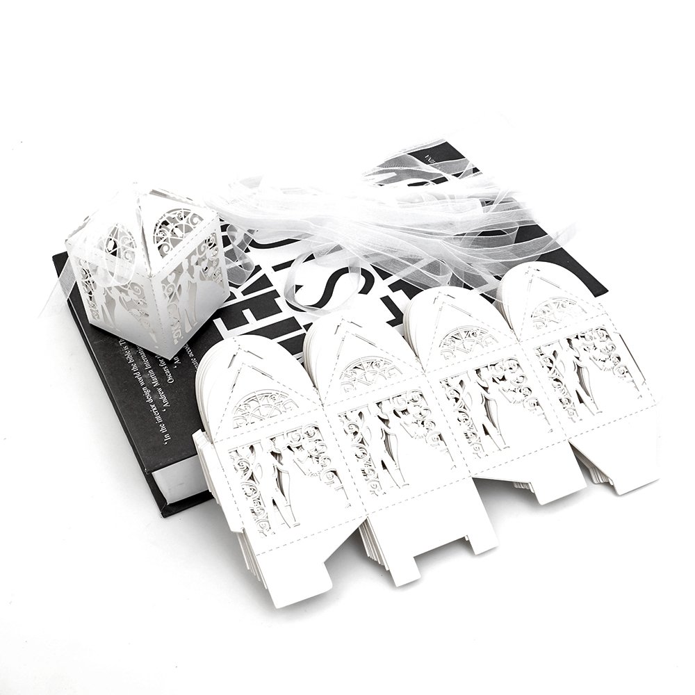 50 Pcs Scatola Di Caramelle Scatole Regalo Per Bomboniere Favore Del
