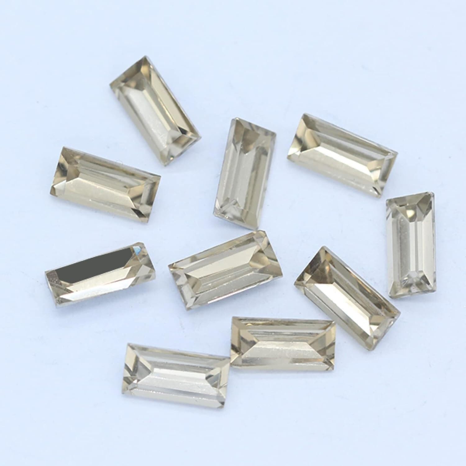 Kolory Prostokąt Punkt Folia Tylna Szkło Kamień Fasetowany Kryształ Cyrkonie Sztuka Paznokci Dekoracja DIY Biżuteria Robienie Koralików(Beige,3x7mm 20pcs)