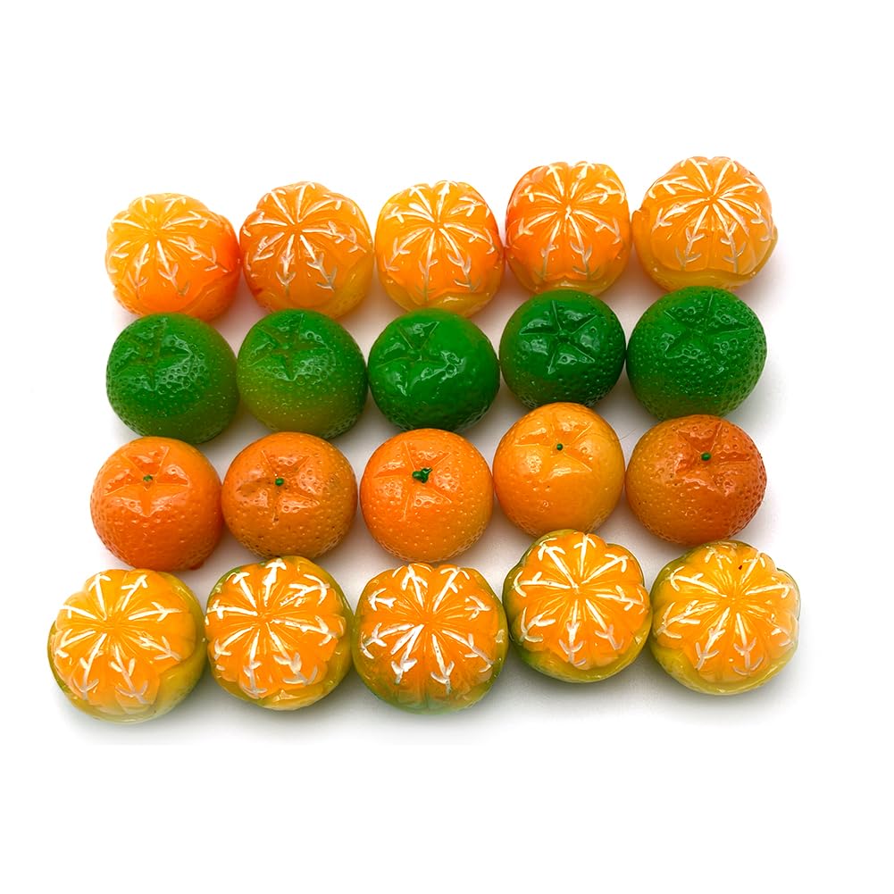 Aliotech 20Pcs Artificial Lifelike Simulation Small Oranges Cute Fake Fruit Model Miniature Figurines Home House Kitchen Party Decoration Desk