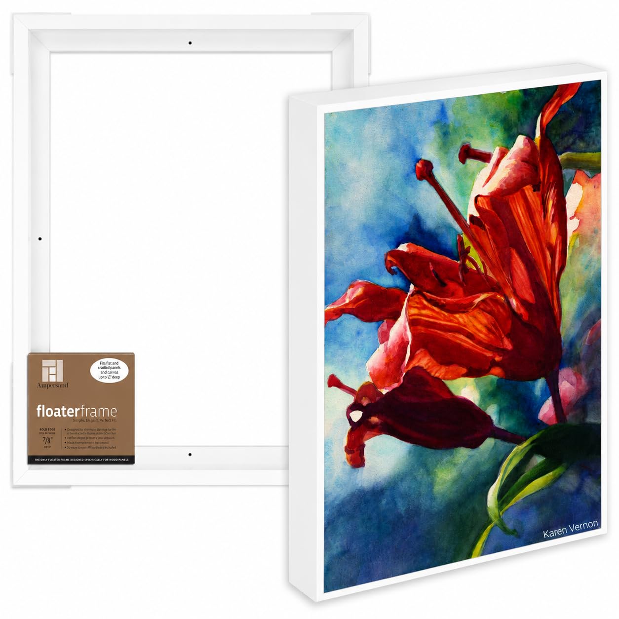 Ampersand Floaterframe for Wood Panels, 7/8 Inch Depth, Bold, 18x24 Inch, White (FBOLD781824W)-image-37