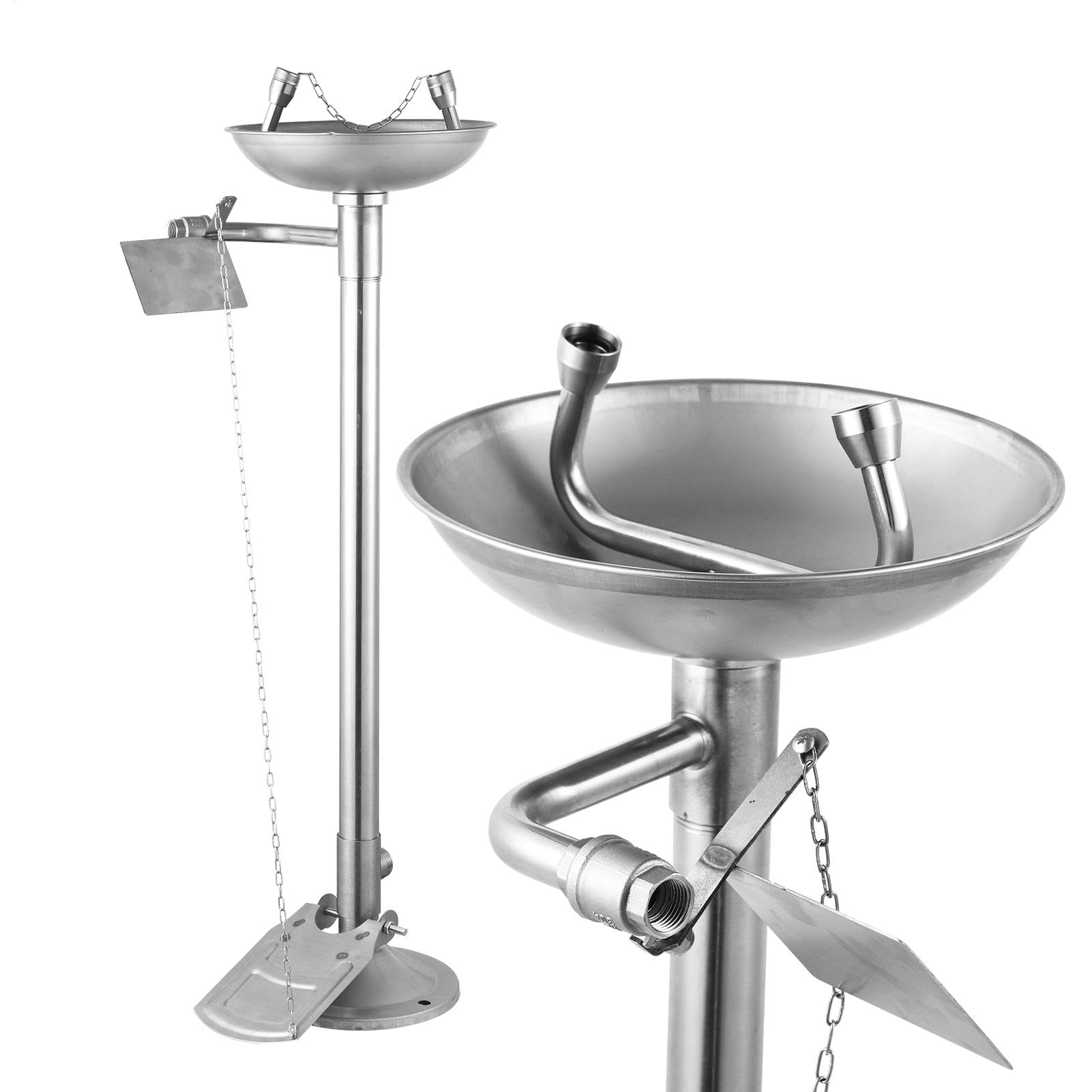 Eye Washer - Stand up Wash Station,Eye Wash Kit, Floor Mounted Eyewash Stations with Pedestal for Shop Factory Worksite Home