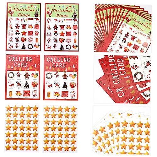HOOTNEE 37 Pièces Bingo de Noël Cartes de Jeu Cartes de Bingo d'hiver de noël Carte de Bingo Jeu de Noel Jeux pour Noel Carte de Jeu de Bingo Loto de noël Ensemble de Jeu bourrage Papier – Image 3