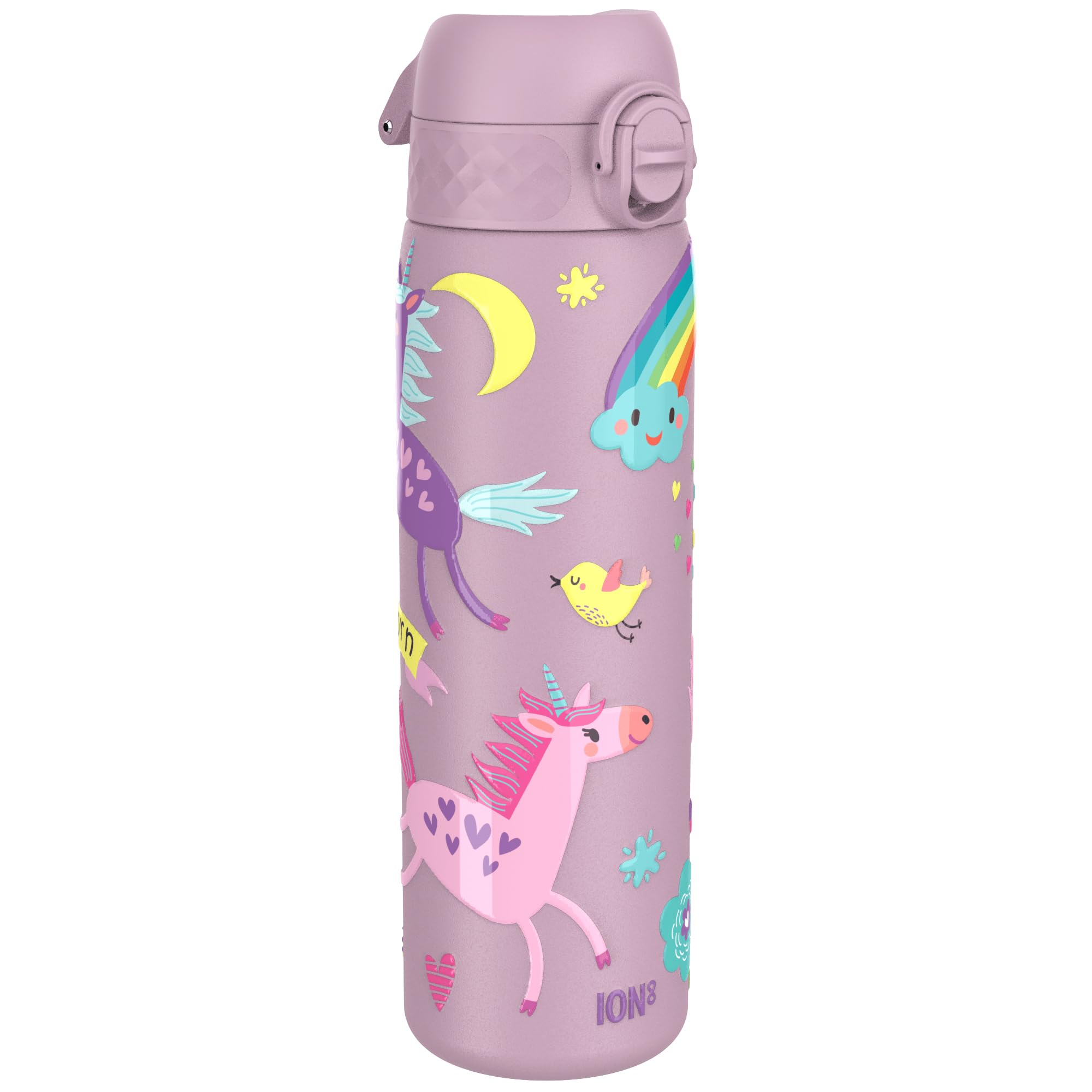 Ion8 Vacuum Insulated Steel Water Bottle, 500 ml/17 oz, Leak Proof, Easy to Open, Secure Lock, Dishwasher Safe