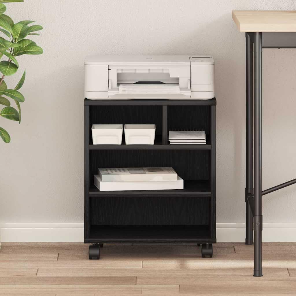 Supporto per stampante, carrello da ufficio, in legno, nero