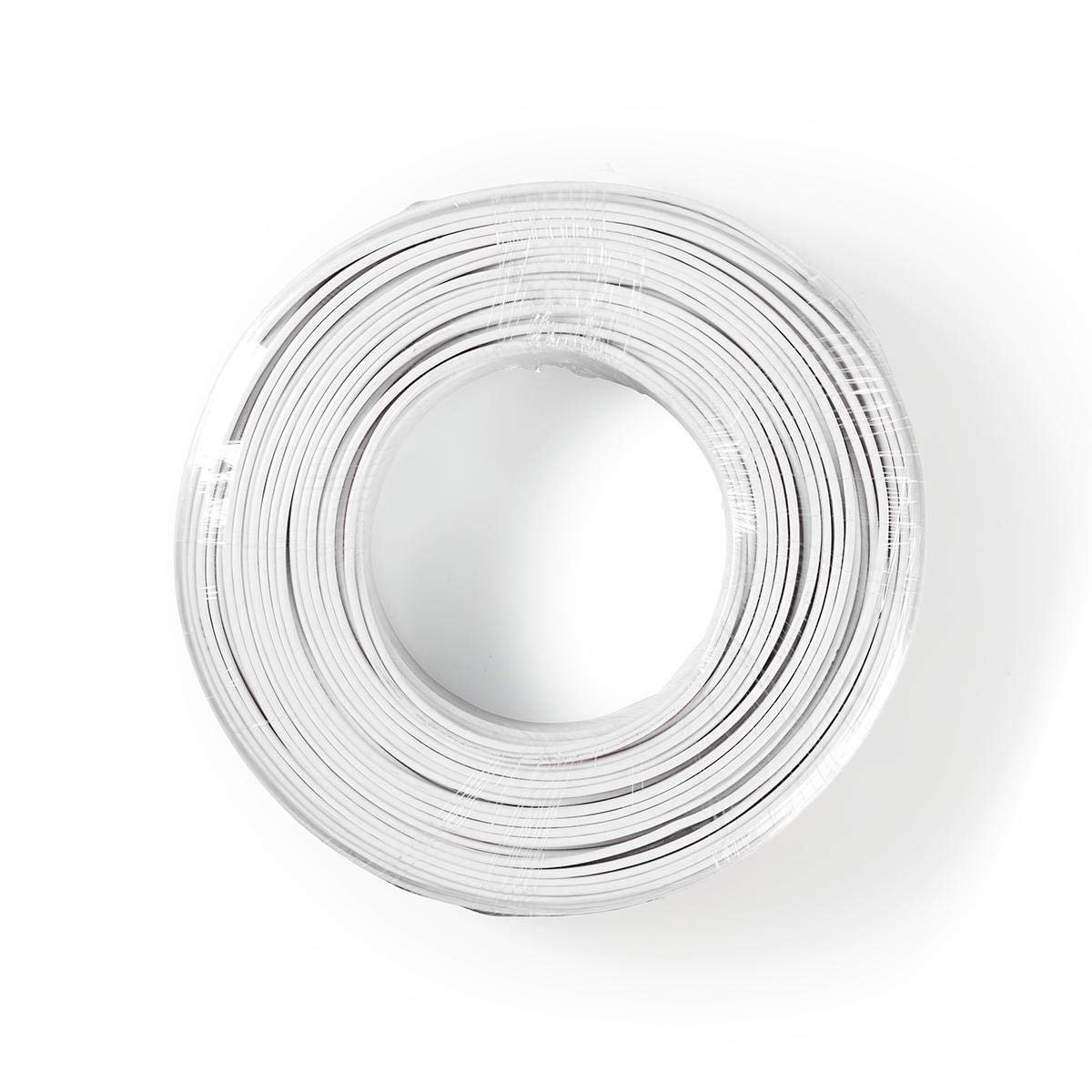 Nedis - Kabel głośnikowy - 2x 1,50 mm² - CCA - 100 m - okrągły - owinięty - PCW - biały