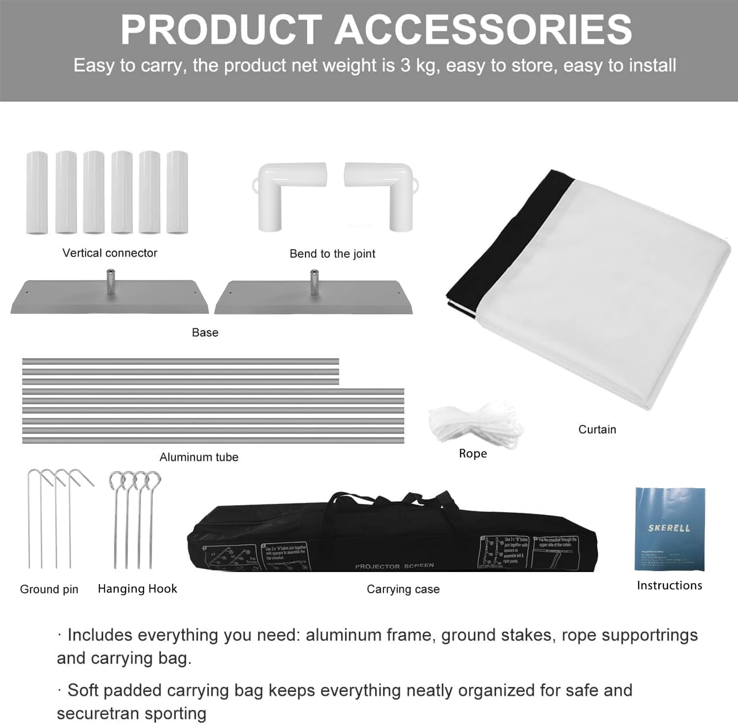 Outdoor Projector Screen with Stand 100 Inch: Portable Projection Screen for Outside Theater Home Backyard Movies