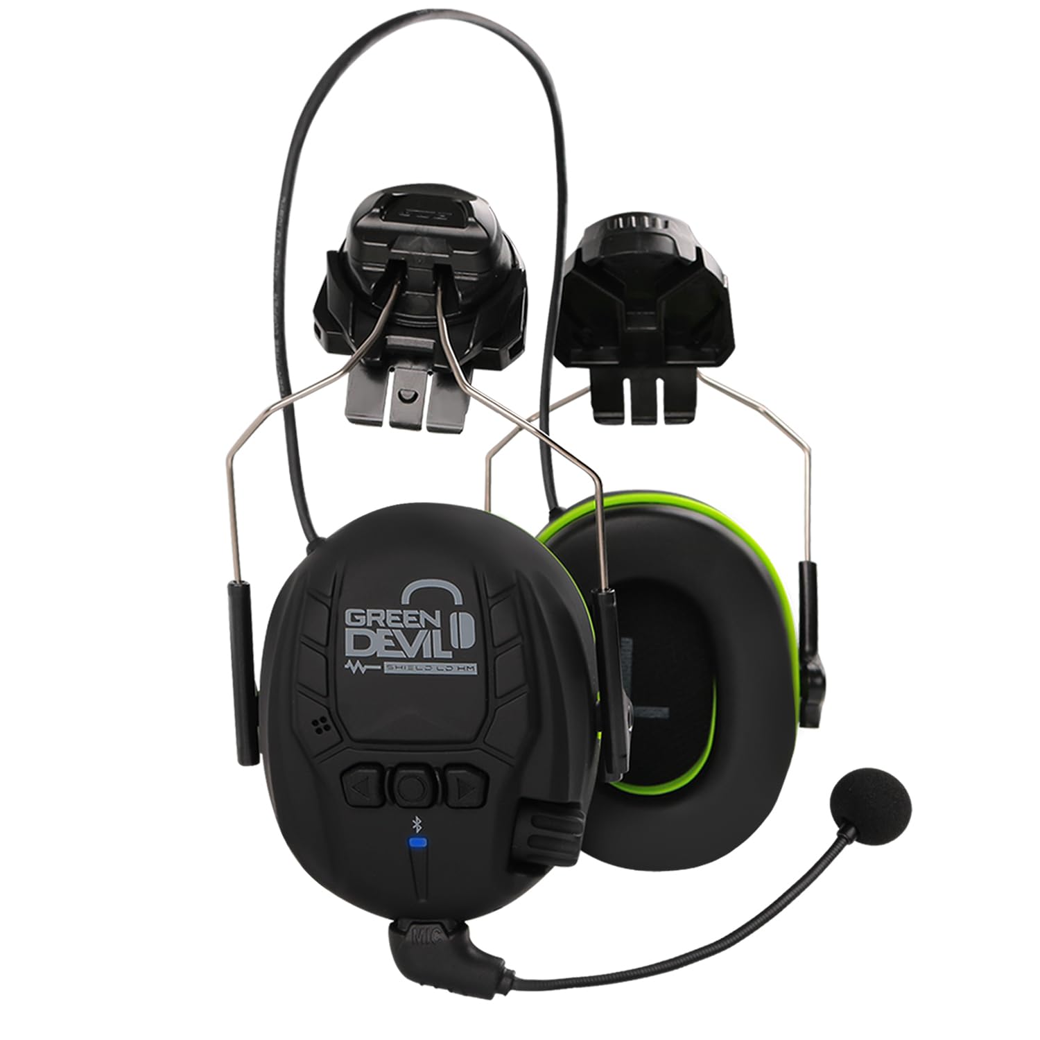 GREEN DEVIL Shield LD, protección auditiva activa con tecnología Bluetooth 5.3 y micrófono integrado compatible con EN352 SNR 32 dB para corte y ruido