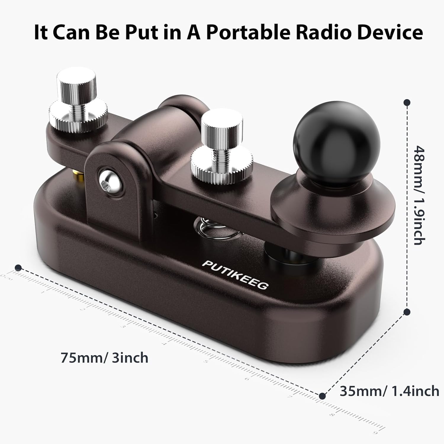 Putikeeg CW, tasto Morse, tasto per telegrafo, telecomando per amatoriali, codice Morse, tastiera per telegramma, trasmettitore Morse, tasti CW dritti (marrone-1)