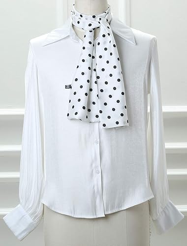 Miniatura 2 de Allegra K Bufandas para el cuello de bufanda de lunares retro retro para mujer, banda larga para el pelo