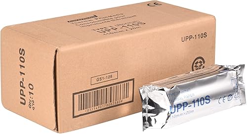UPP-110S - Papel térmico para ultrasonido tipo I en blanco y negro, 10 rollos, repuesto para Sony Upp-110s, 4.331 in x 65.6 ft