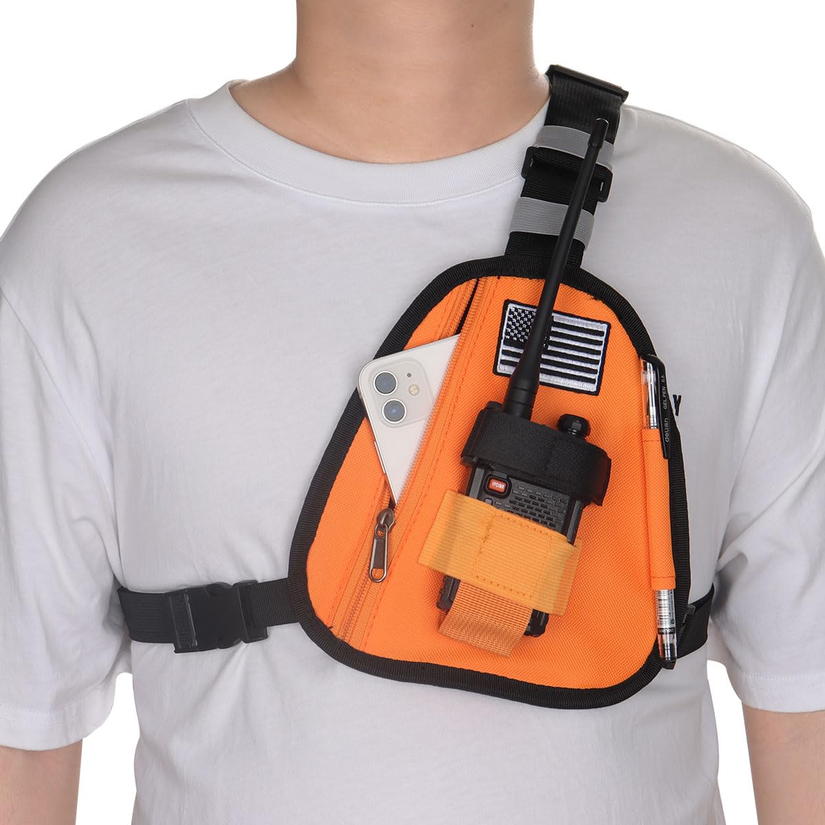 MANGEMA Radio Chest Harness Walkie Talkie Holder Universal Adjustable Shoulder Holster For Men Pouch For Motorola Two-Way Radios Baofeng Walkie