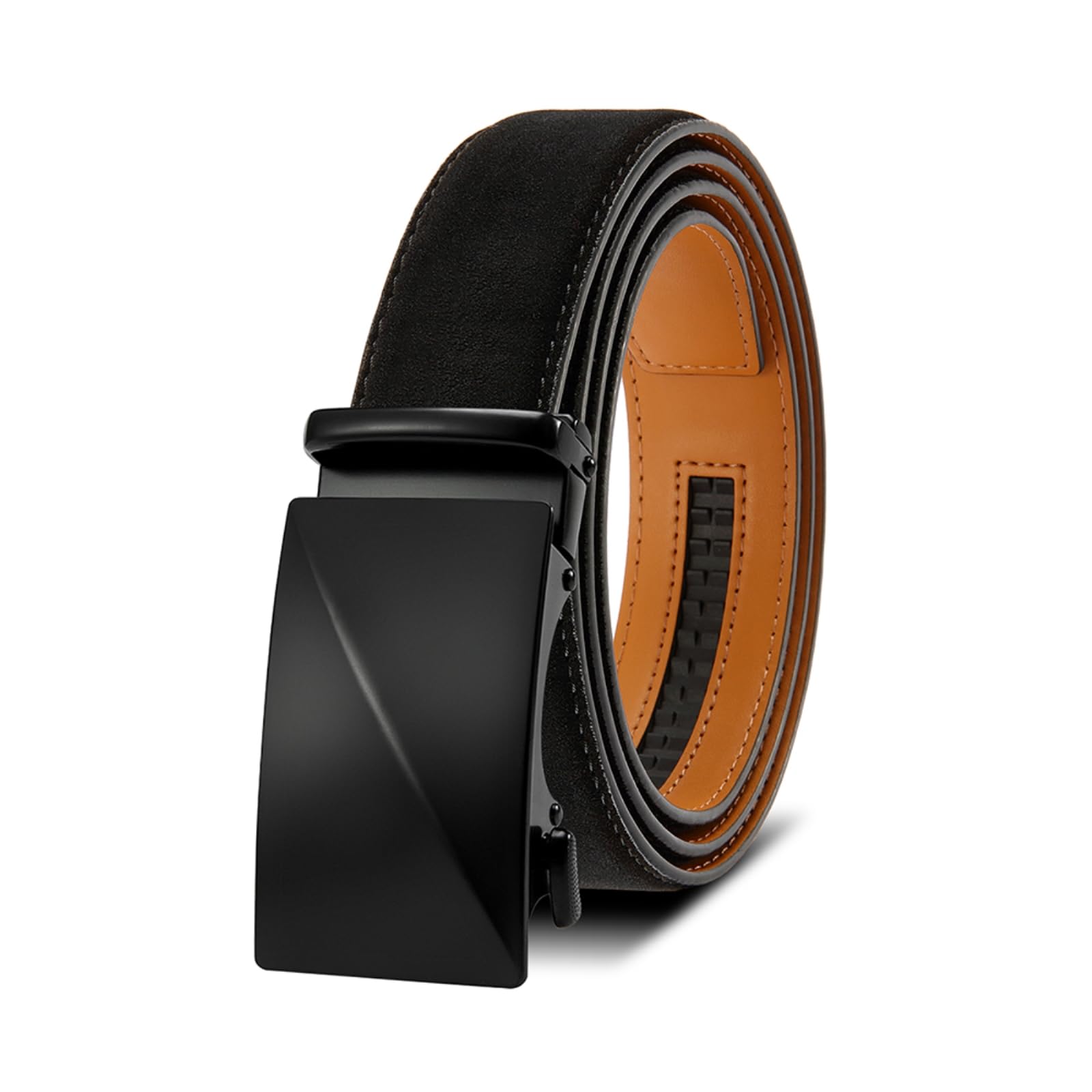 XCSTYY Belt Stylish Men's Belt, Business Automatic Buckle-black-135cm