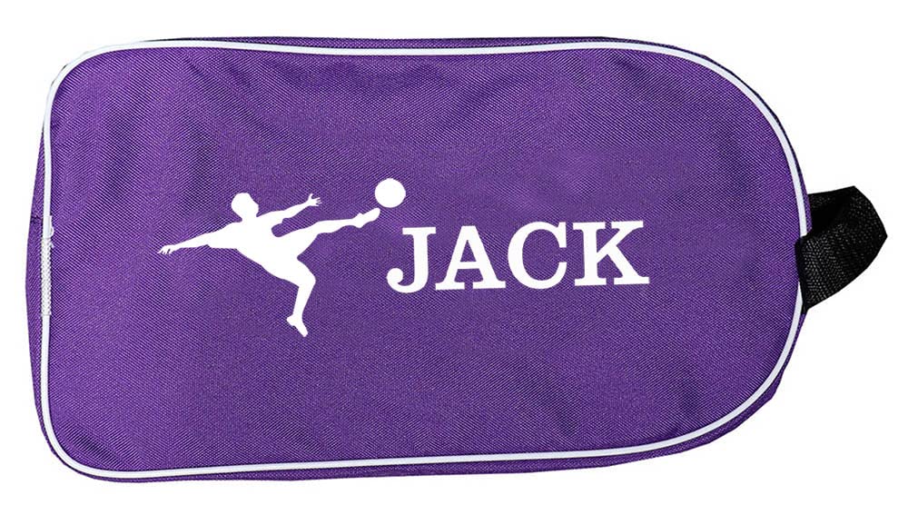 PROSTYLE SPORTS Personalised Football Boot Bag, Shoes bag (Purple) (Football Player)