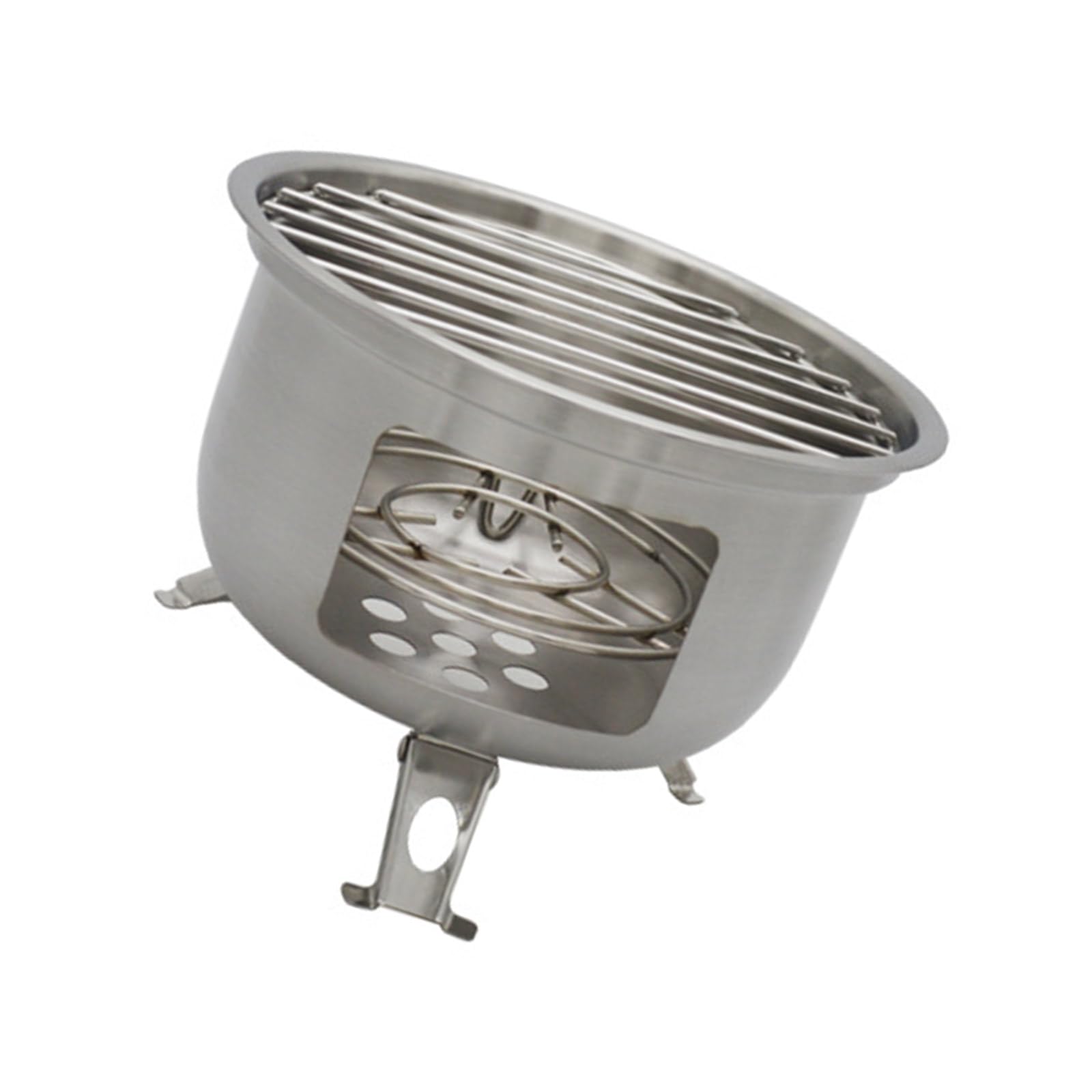 MICFENY Portable Backpacking Survival Stove Wood Burning Grills Stainless Steel Stove for Outdoor Cooking and BBQ Picnics