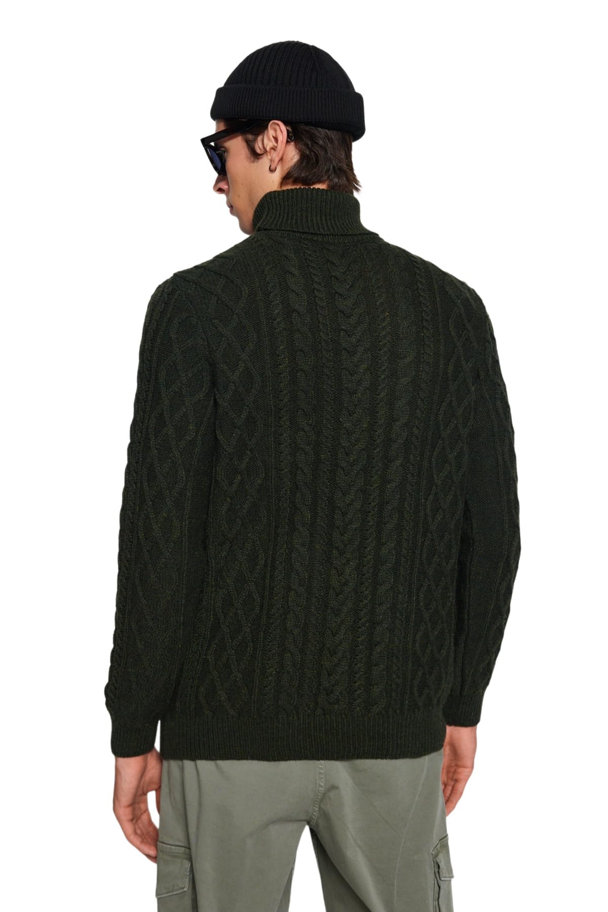 Trendyol Uomini Treccia Maniche Lunghe Slim Maglioni Felpa Uomo