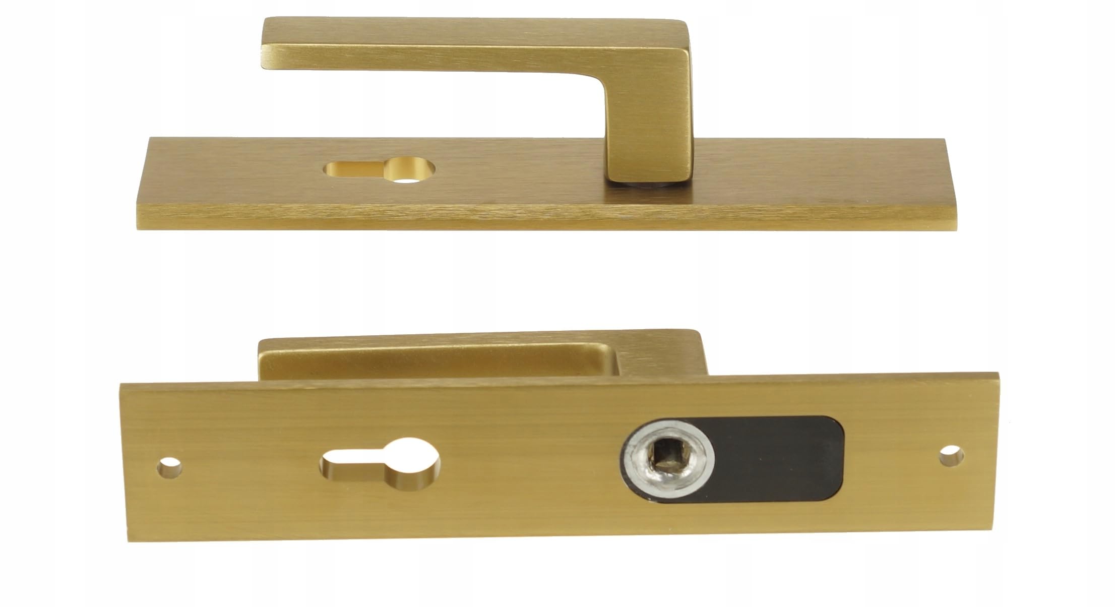 Maniglia Porta THEO 90 mm Patina, Set Completo per Porta d'Ingresso | Esterno, con Fissaggio Nascosto, Ergonomica, Universale