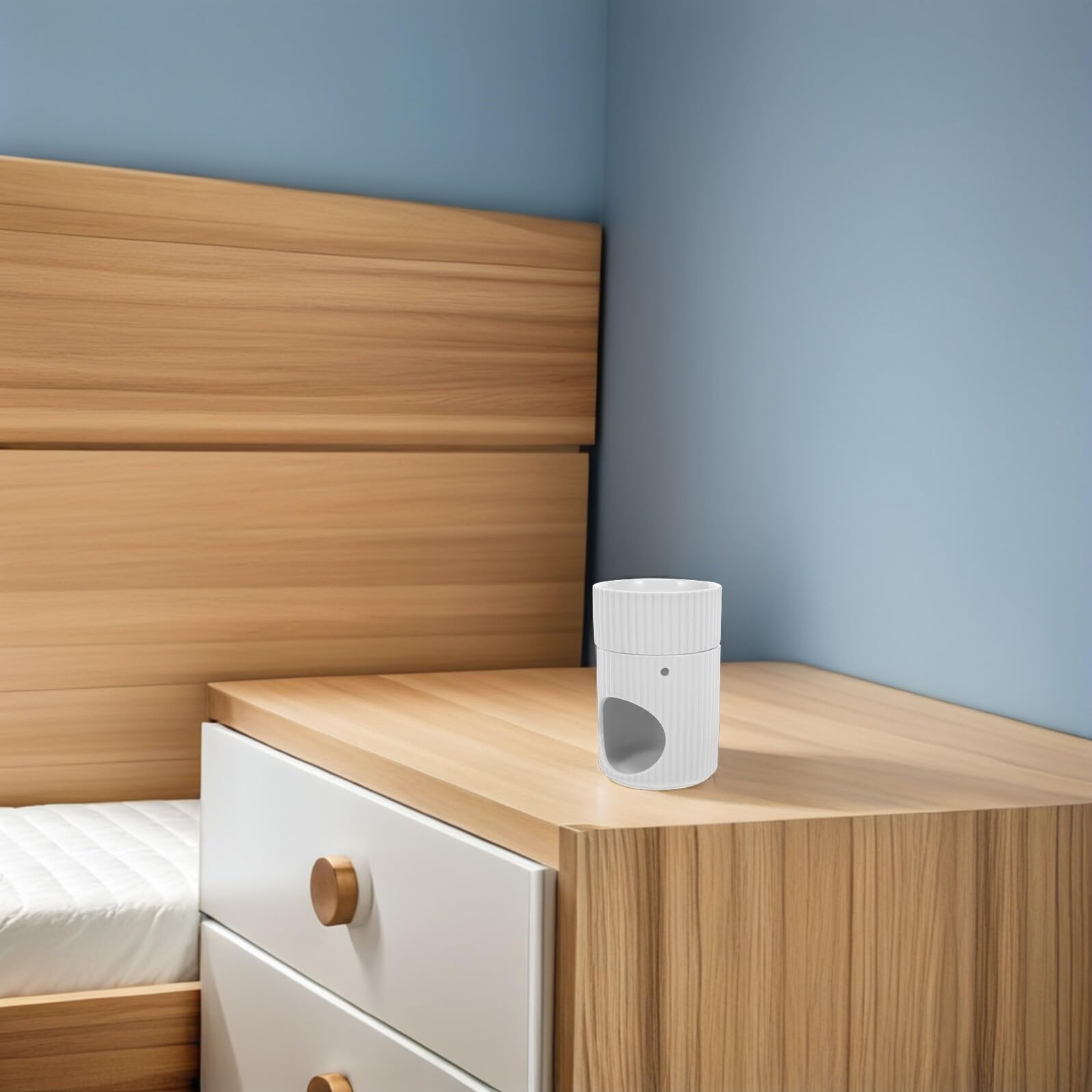 OUNONA Diffusore di Aromi per Oli Essenziali in Ceramica Bruciatore per Cera Sciolta e Diffusore di Fragranze per Casa Design Strisce Bianco