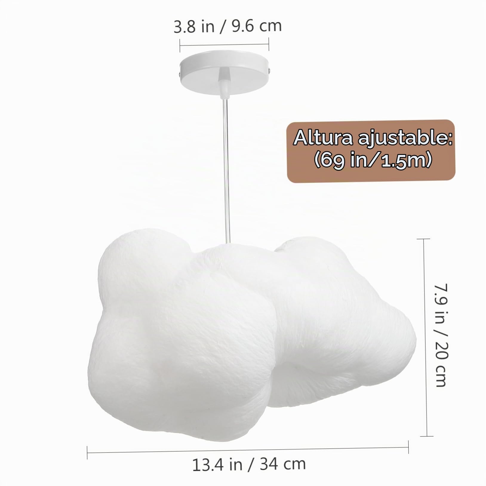 Ciieeo Lámpara Colgante Led Con Forma De Nube 13.38X7.87X7.08In Luz De Techo Decorativa Para Hogar Restaurante Bar Cafetería Diseño Creativo Sin Cable De Tierra