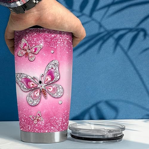 Vista 100 de SANDJEST Vaso de 20 onzas con diseño de águila con la bandera estadounidense, regalos para hombres y mujeres, vasos aislados de acero inoxidable