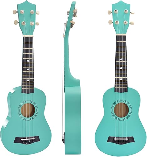 Miniatura 9 de Ukelele soprano para principiantes, juego de iniciación de ukeleles de madera de tilo de 21 pulgadas con bolsa de gig sintonizador digital, cuerdas