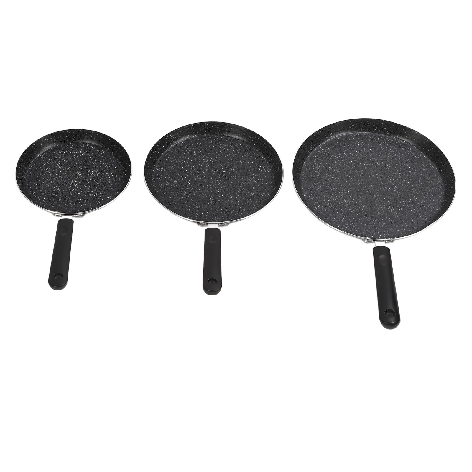 Set di Padelle da 3 Pezzi Pentole Antiaderenti Leggere in Lega di Alluminio per Casalinga e Viaggi All'aperto 6" 8" 10"