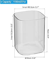 Vista 2 de PATIKIL Jarrones cuadrados de vidrio de 6 x 4 pulgadas, florero con forma de cubo, portavelas flotante transparente, centros de mesa para decoración