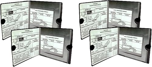 Portatarjetas negras para documentos para registro de seguro de automóvil, motocicleta, camión, soporte de identificación de vinilo y almacenamiento