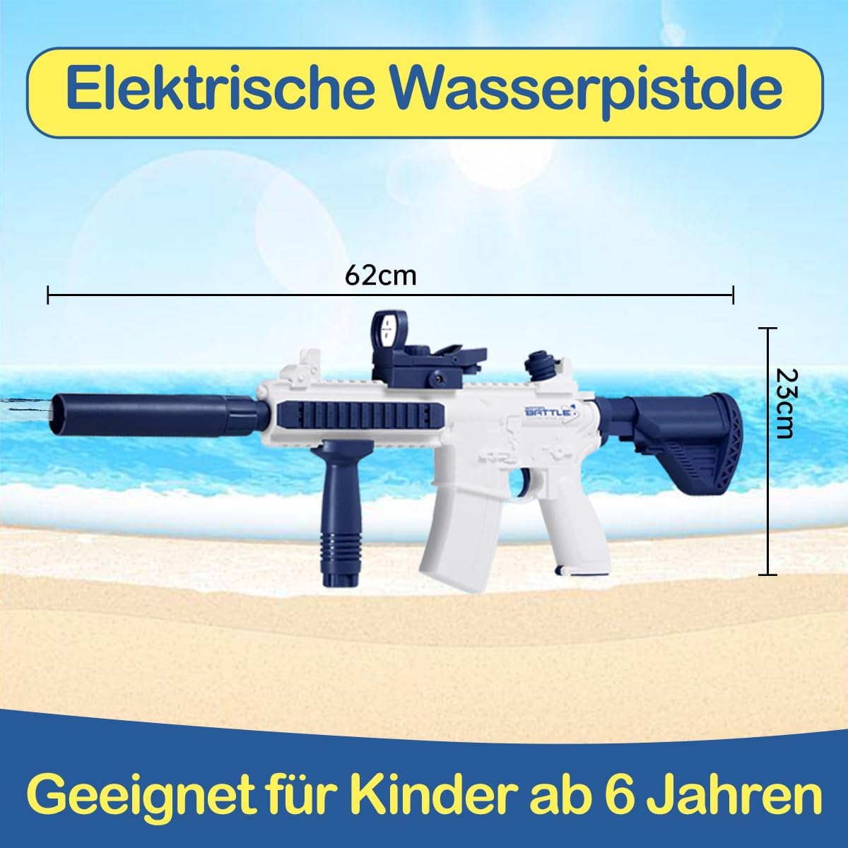 Maxee Elektrische Wasserpistole,EIN-Knopf-Automatik Spritzpistolen Wasser Spielzeug Pistolen für Kinder Erwachsene Schwimmbad Party Strand im Freien Blau M416