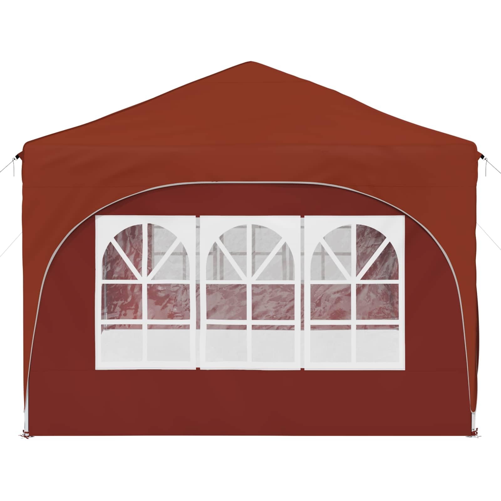 Namiot imprezowy Pop-up, 575 x 288 x 245 cm, terakota, materiał Oxford, pawilon imprezowy, namiot ogrodowy z 6 ścianami bocznymi, odporny na warunki atmosferyczne, ochrona przed