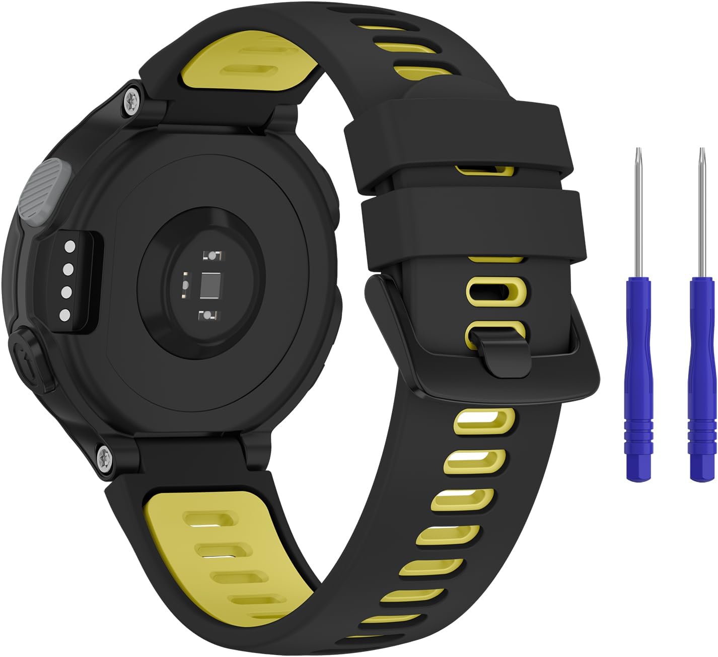 AK Silicone Watch Band Compatible with Garmin Forerunner 735XT / 235/235 Lite Soft Replacement Strap with Metal Buckle for 735xt/220/230/235/620/630
