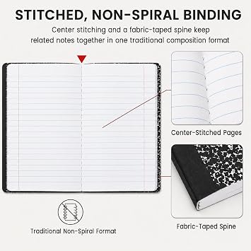 Marble Composition Notebooks, Wide Ruled, 5-Pack_100 Sheets