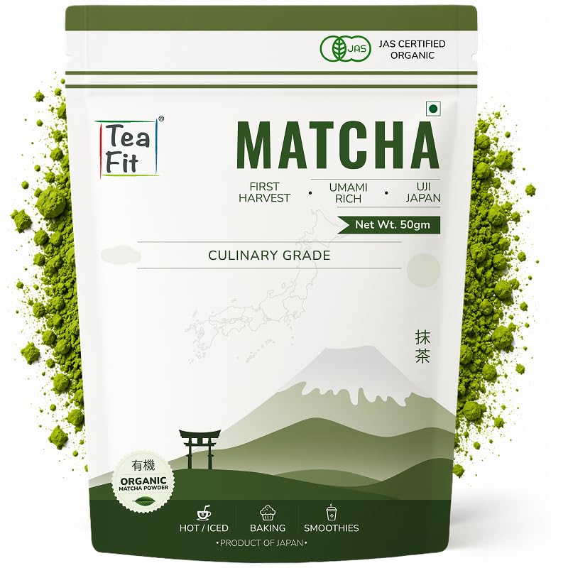 Image of TeaFit Culinary Japanese Matcha Tea Powder, 50 grams | Sourced from Uji, Japan | 100% Pure & Authentic Culinary Grade Matcha Green Tea | Rich in Anti-Oxidants