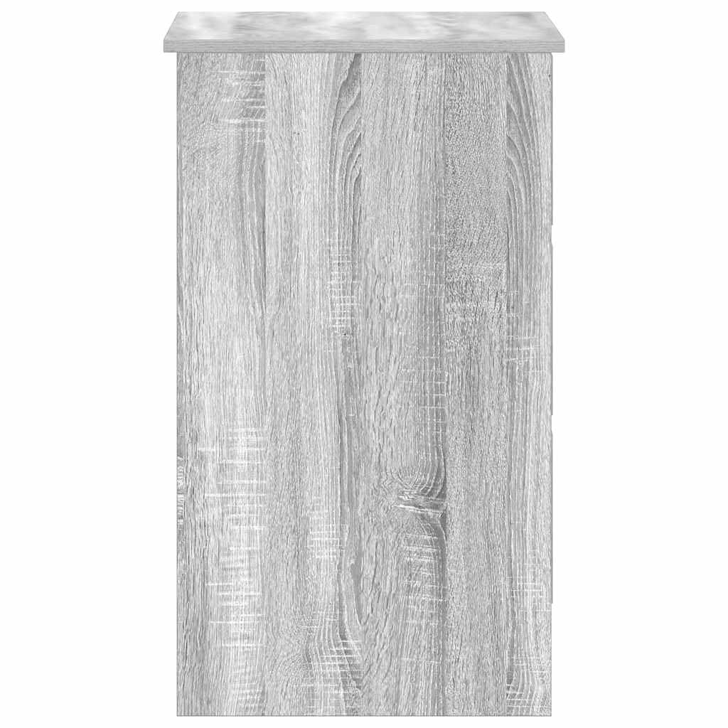 vidaXL Escritorio Mesa Ordenador Estudio Oficina Muebles Despacho Almacenamiento Estantería Hogar de Madera Contrachapada Gris Sonoma