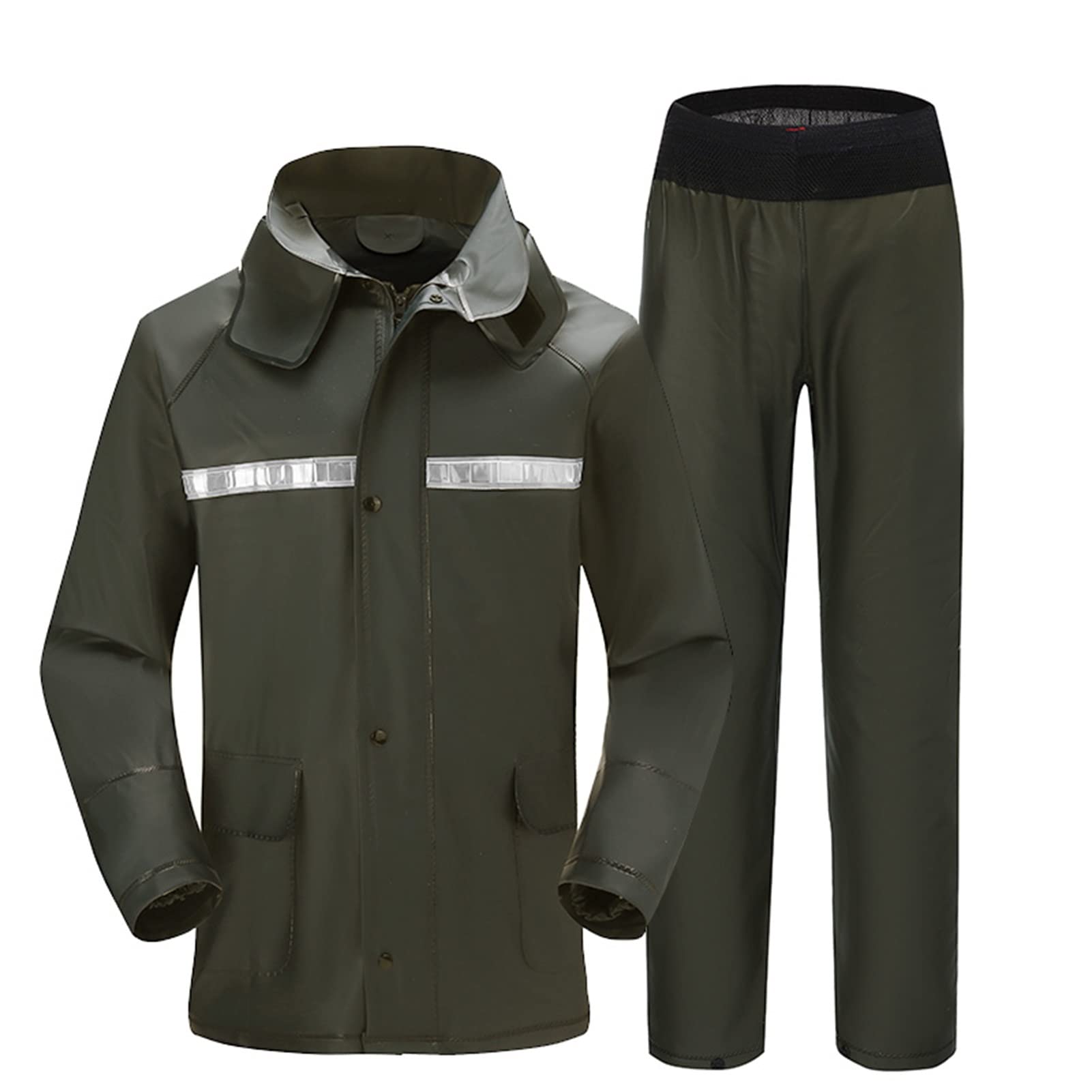Traje de lluvia Hombres Comprobación de lluvia impermeable Chaqueta y pantalones Conjunto de lluvia a prueba de viento Abrigo de lluvia transpirable Unisex para senderismo, Ciclismo, Viajar, Pesca