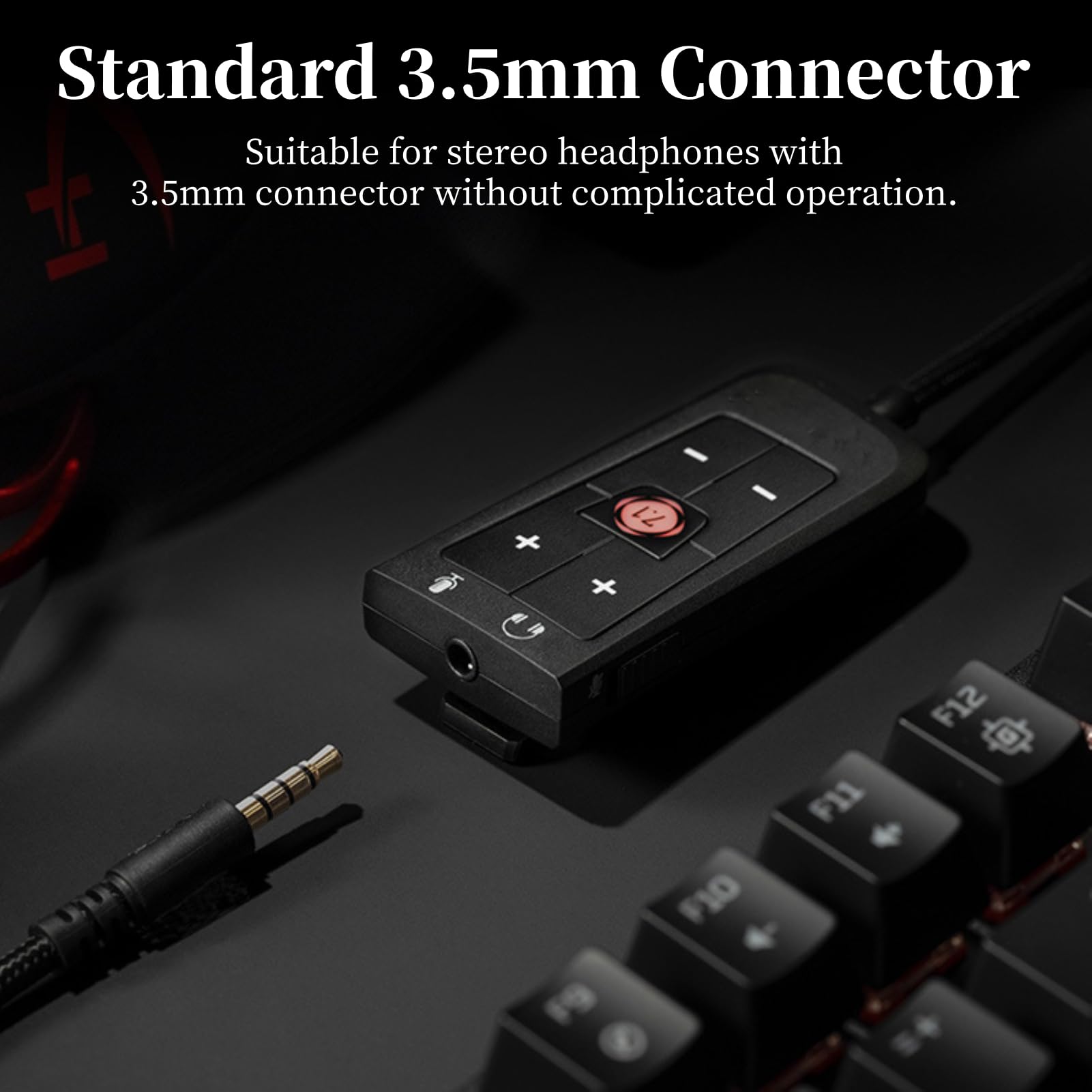 Diyeeni Adattatore Audio da USB a Jack da 3,5 Mm, Cavo da USB a Jack Femmina da 3,5 Mm per Cloud II, Scheda Audio Stereo Esterna con Controllo Volume per Cuffie per Series X