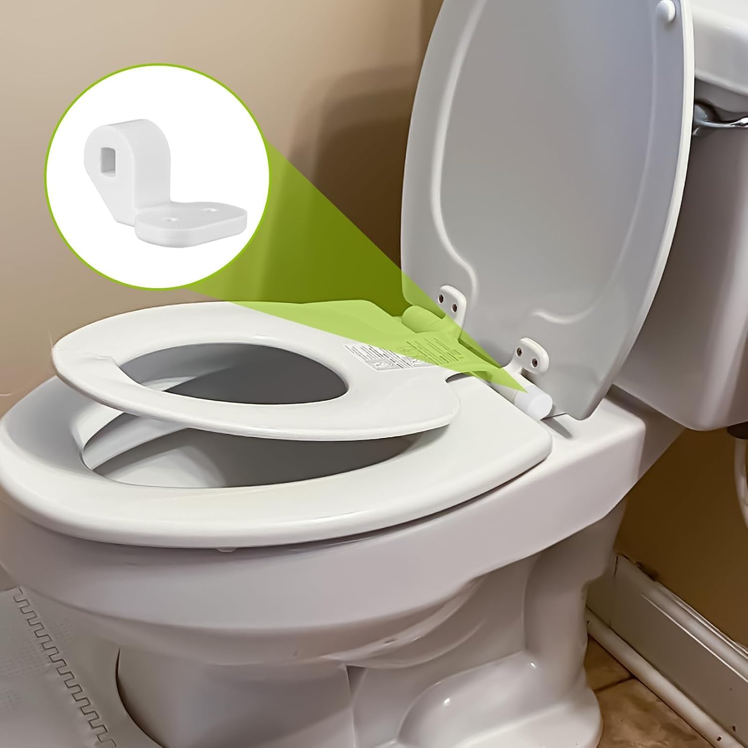 Replacement for Toilet Seat Hinges Compatible with Bemis/NextStep2 – Toilet Seat Hinge Bracket, Easy No-Tool Installation 2-Pack (White)