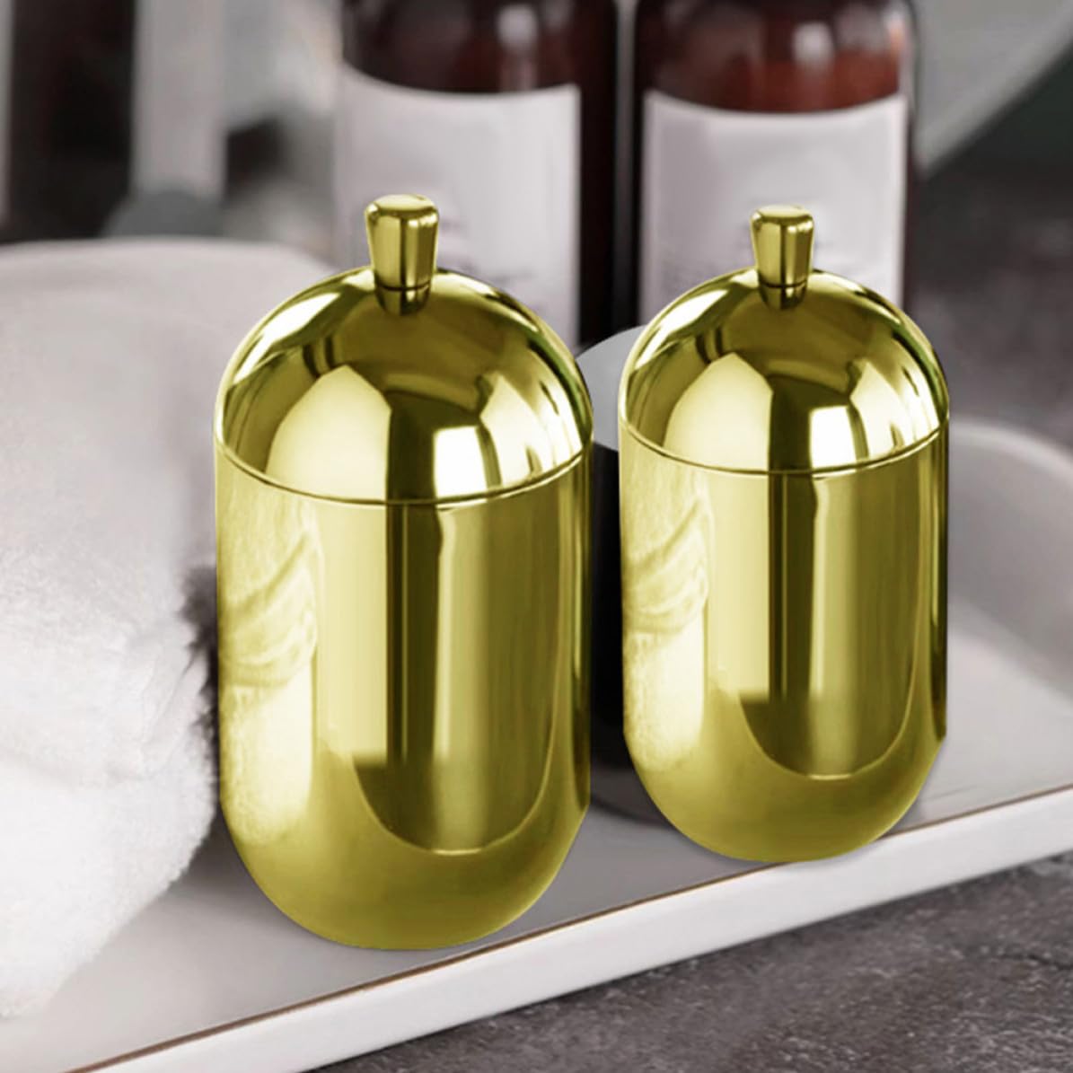 Leere Diffusorflasche aus Edelstahl mit Deckel und Diffuser Funktion Aromatherapie Behälter in Gold für Ätherische Öle und Dekorative Raumduft Anwendung